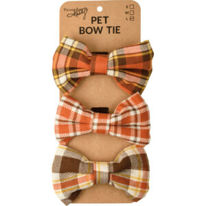 Pet Bow Tie Set - Fall Plaid
