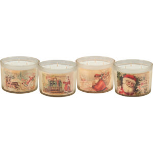 Jar Candle Set - Vintage Santas
