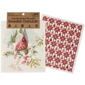 Winter Cardinal Swedish Dishcloth Set
