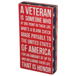 A Veteran Box Sign